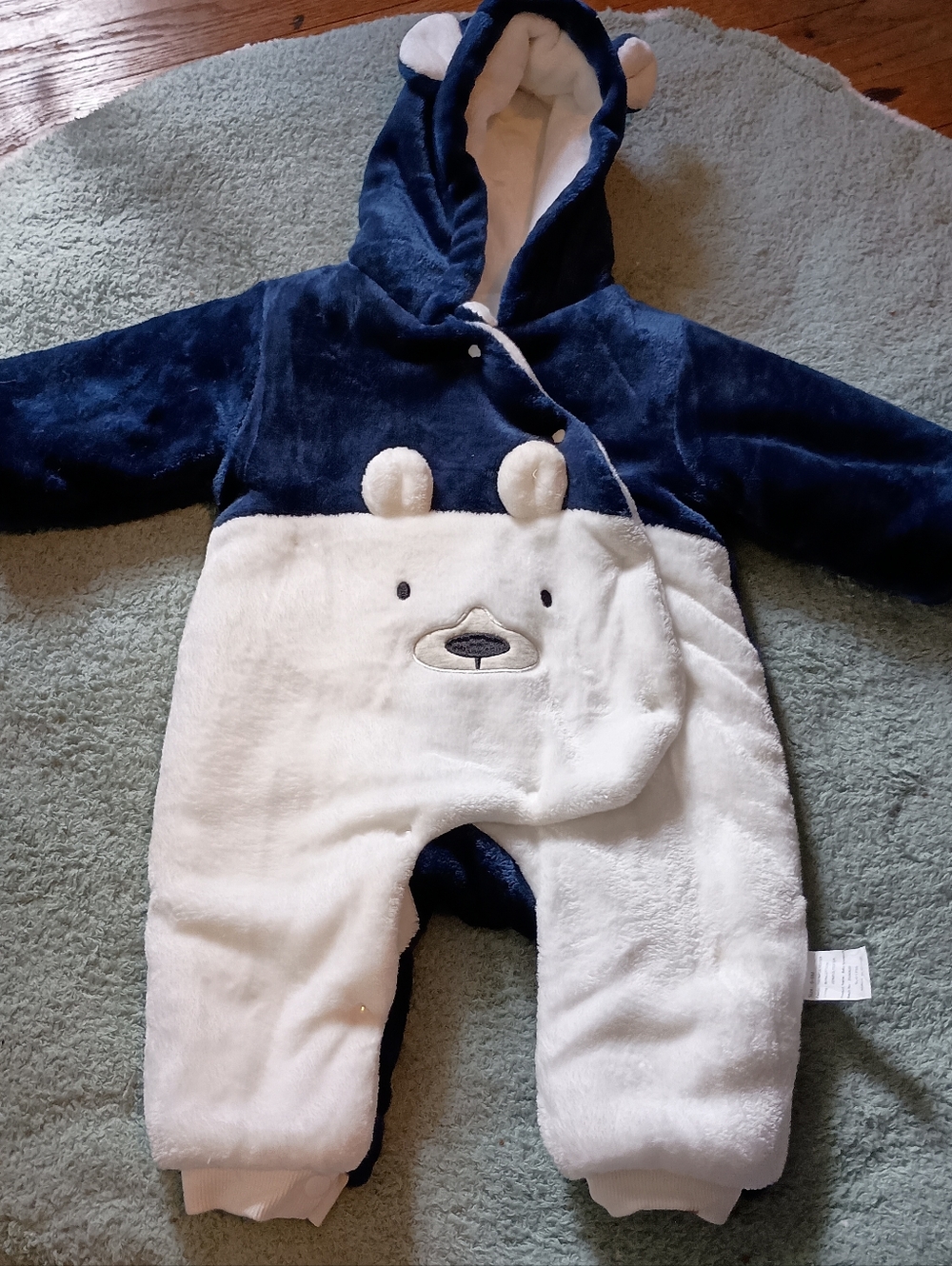 Soft Fuzzy Fleece Baby Bear Snowsuit Bunting
